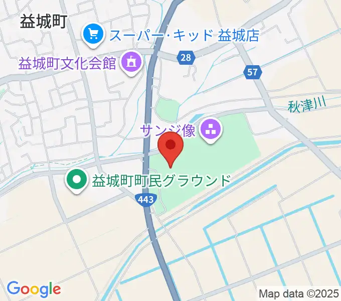 益城町総合体育館の地図