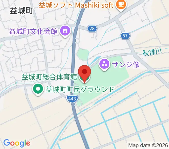 益城町総合体育館の地図