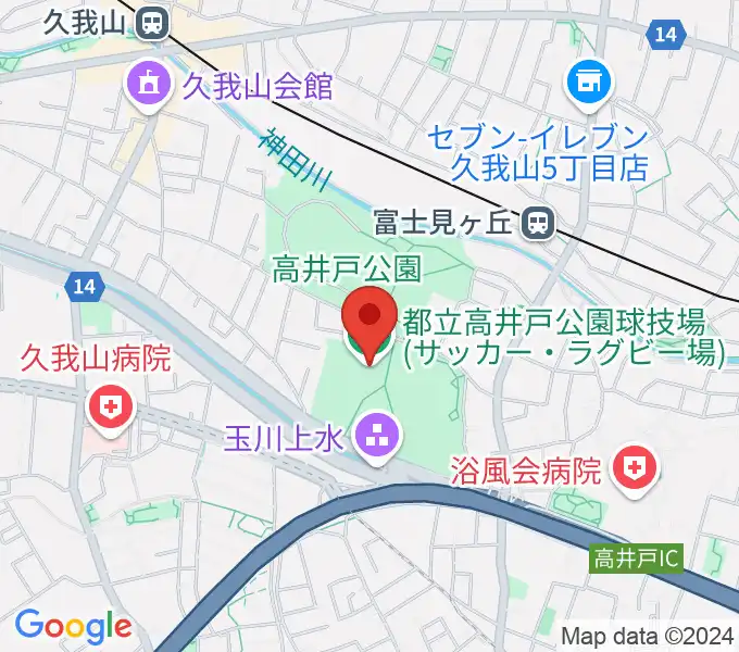 高井戸公園球技場の地図