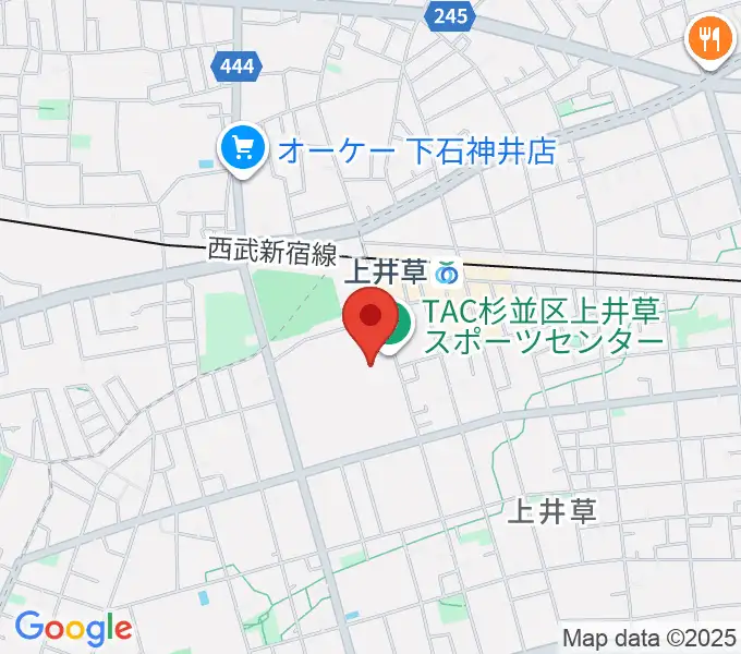 上井草スポーツセンター野球場の地図