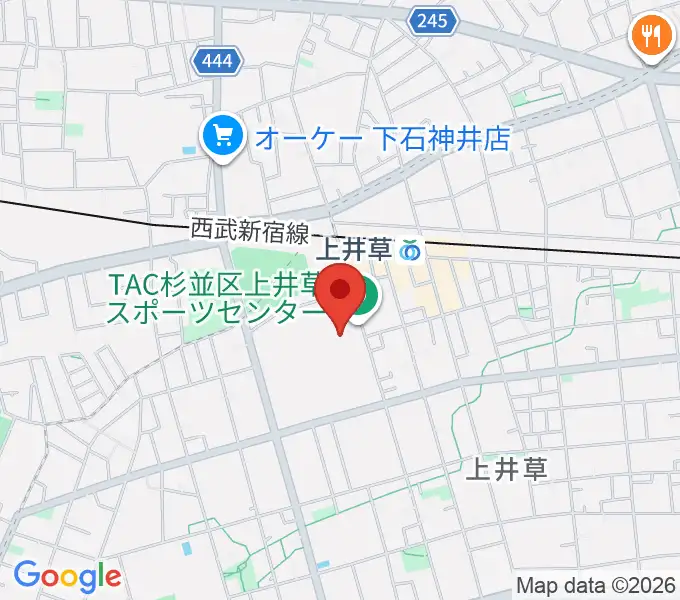 上井草スポーツセンター野球場の地図