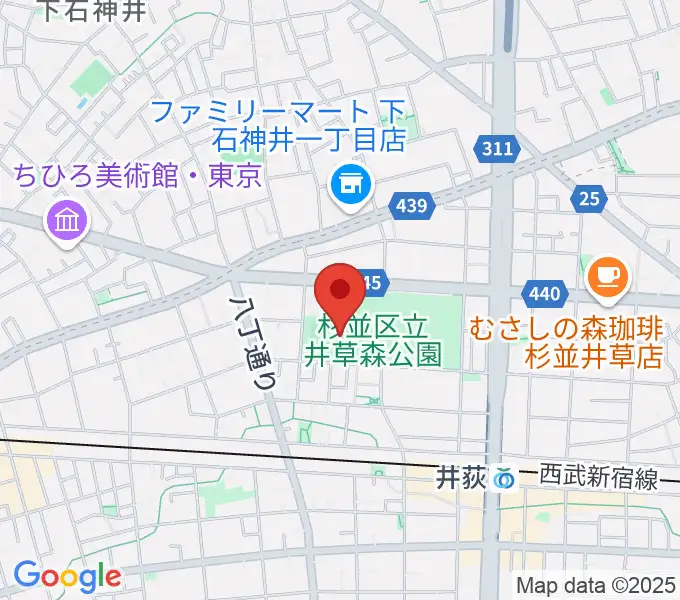 井草森公園運動場の地図