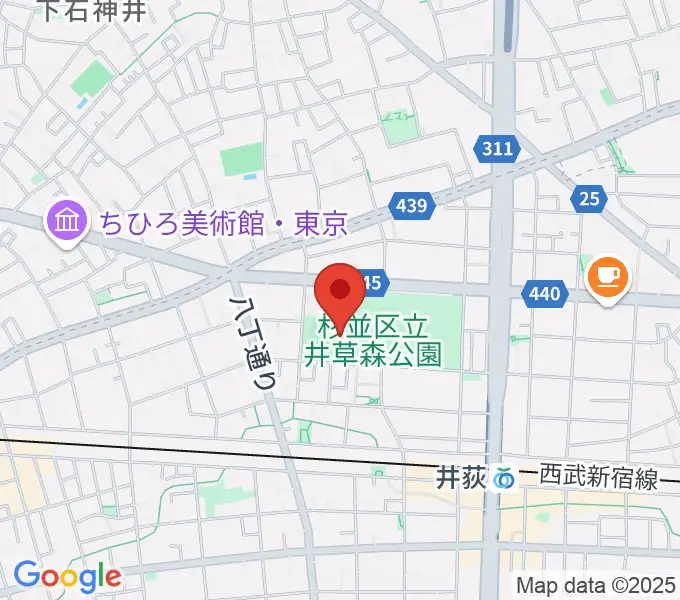 井草森公園運動場の地図