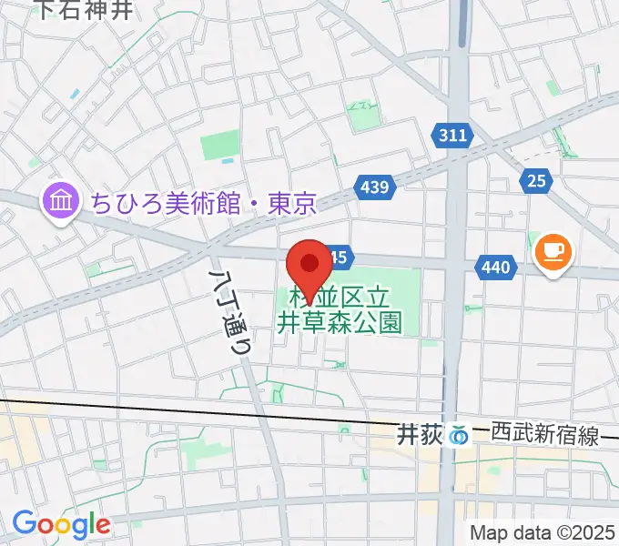 井草森公園運動場の地図