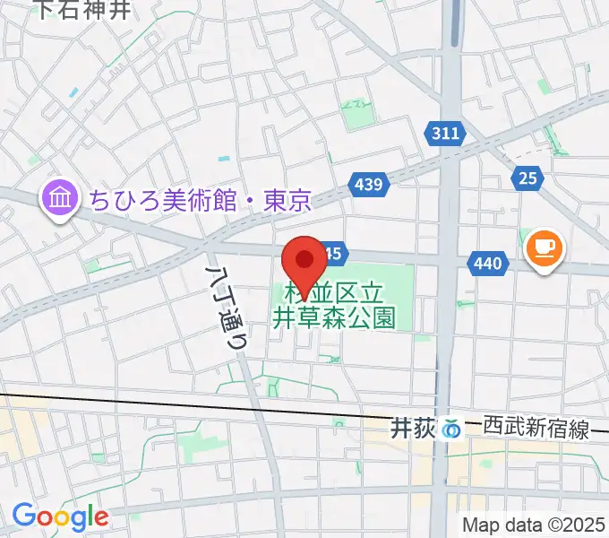 井草森公園運動場の地図