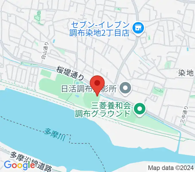 調布市民野球場の地図