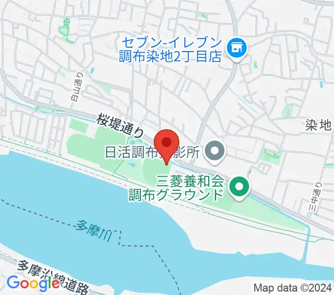 調布市民野球場の地図