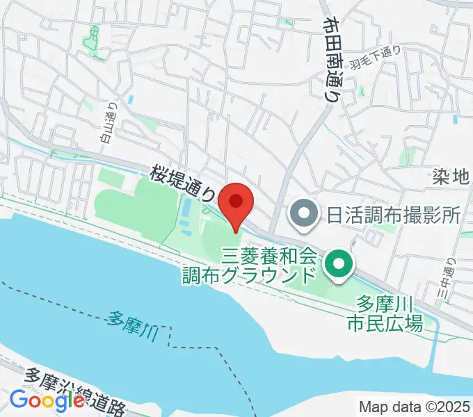 調布市民野球場の地図