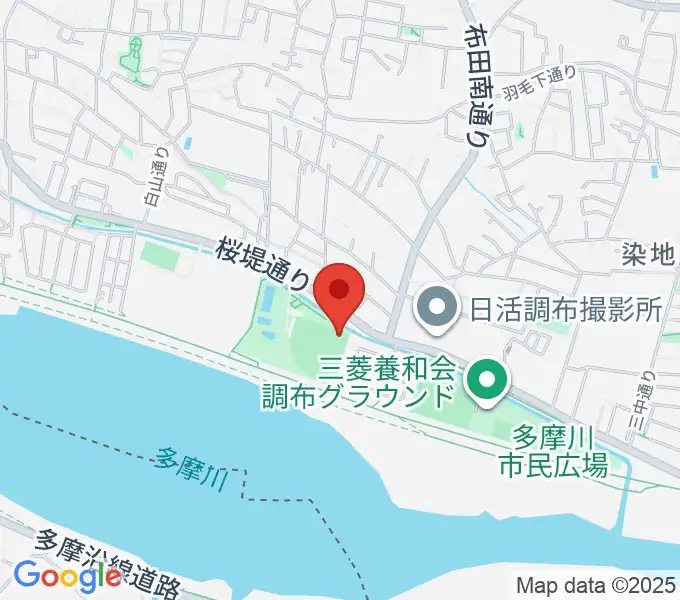 調布市民野球場の地図