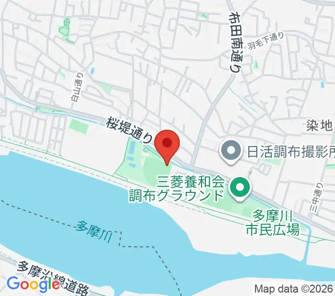 調布市民野球場の地図