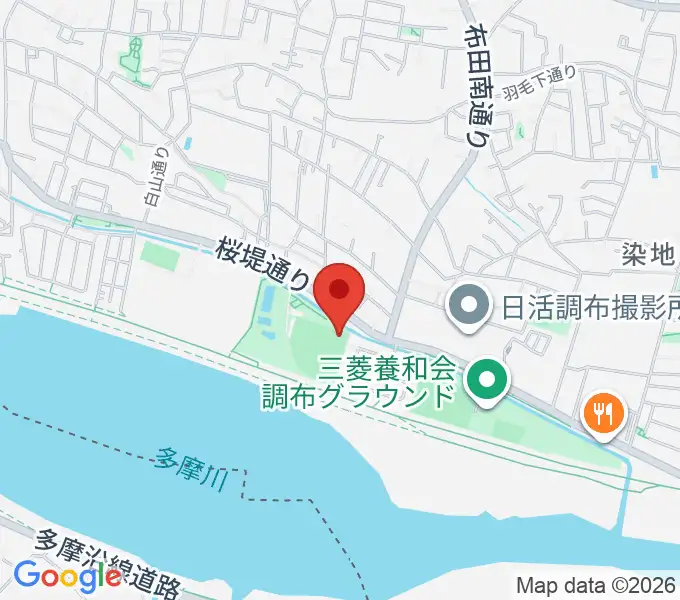 調布市民野球場の地図