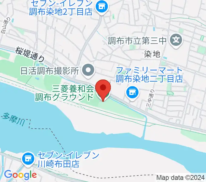 三菱養和会 調布グラウンドの地図