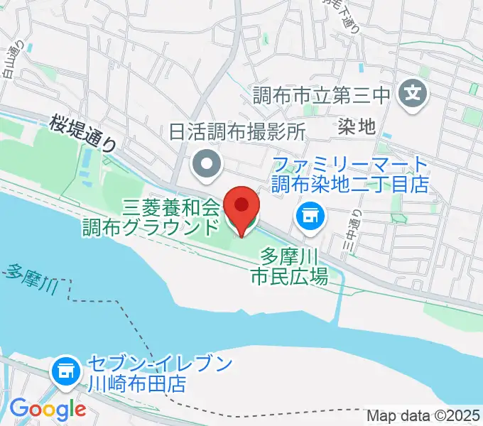 三菱養和会 調布グラウンドの地図