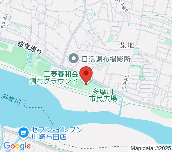 三菱養和会 調布グラウンドの地図