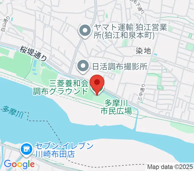 三菱養和会 調布グラウンドの地図