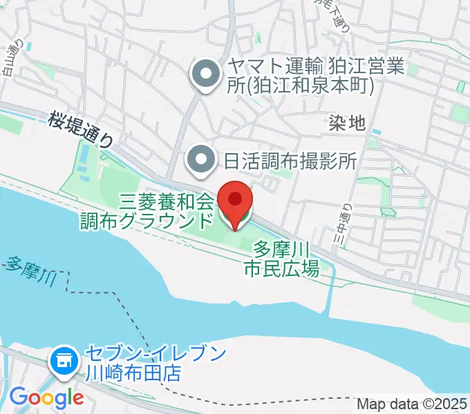 三菱養和会 調布グラウンドの地図