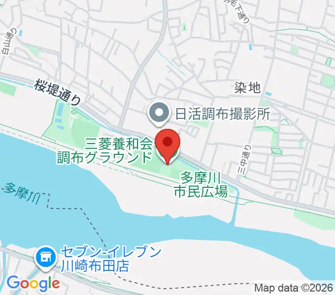 三菱養和会 調布グラウンドの地図