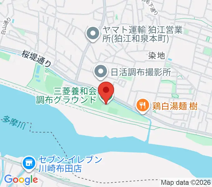 三菱養和会 調布グラウンドの地図