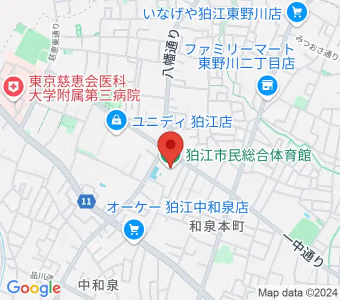 狛江市民総合体育館の地図