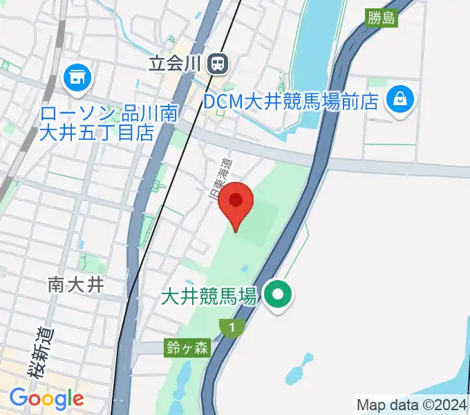 しながわ区民公園野球場の地図