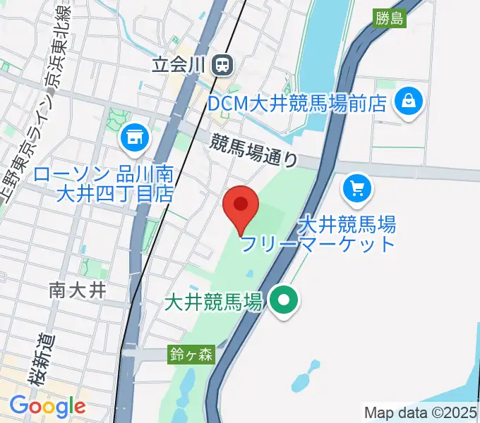 しながわ区民公園野球場の地図