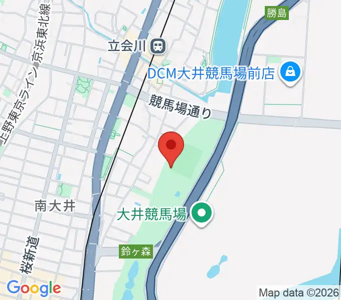 しながわ区民公園野球場の地図