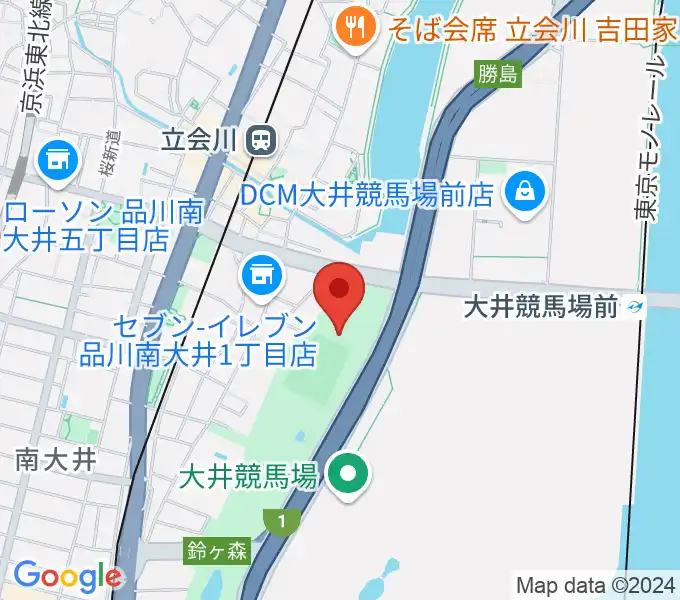 しながわ区民公園こどもサッカー場の地図