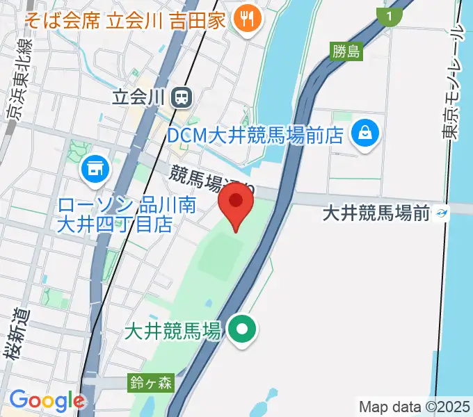 しながわ区民公園こどもサッカー場の地図