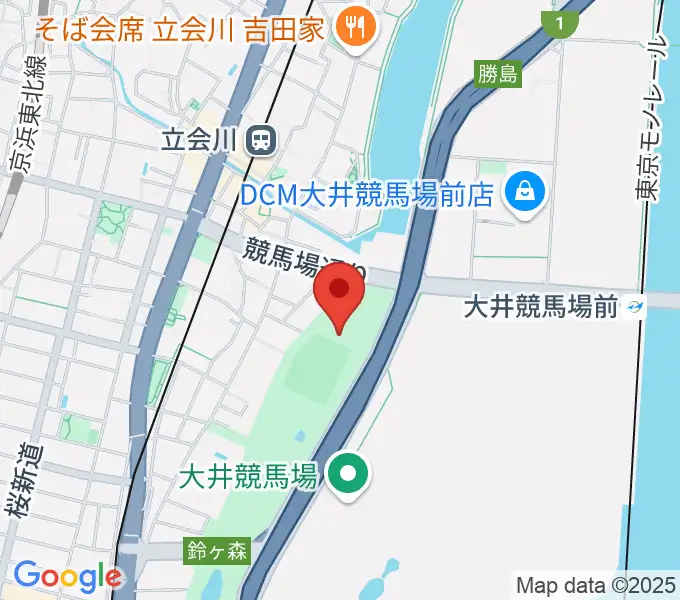 しながわ区民公園こどもサッカー場の地図