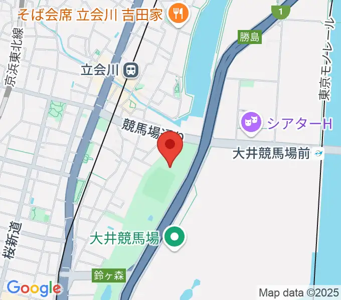 しながわ区民公園こどもサッカー場の地図