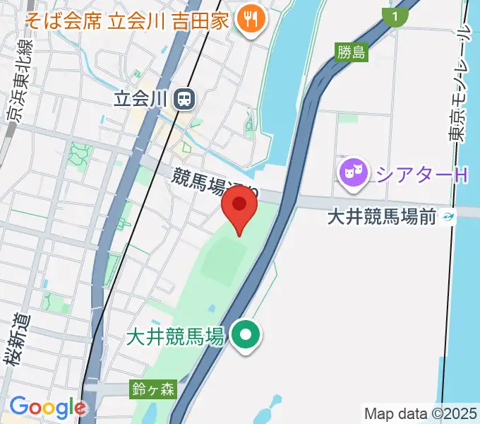 しながわ区民公園こどもサッカー場の地図