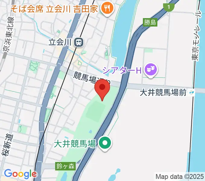 しながわ区民公園こどもサッカー場の地図