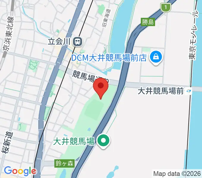 しながわ区民公園こどもサッカー場の地図