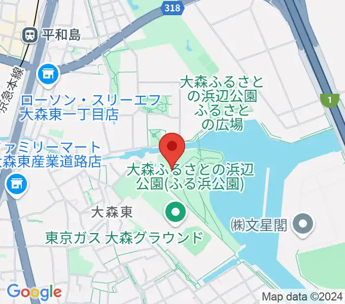 大森ふるさとの浜辺公園 多目的スポーツ場の地図