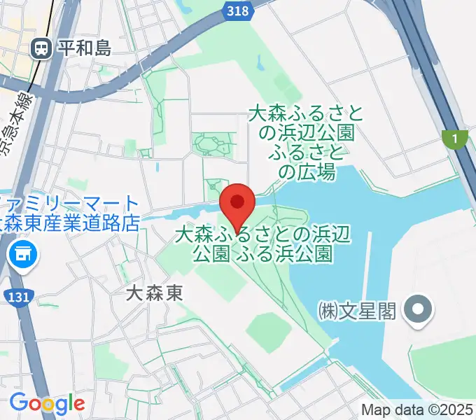 大森ふるさとの浜辺公園 多目的スポーツ場の地図