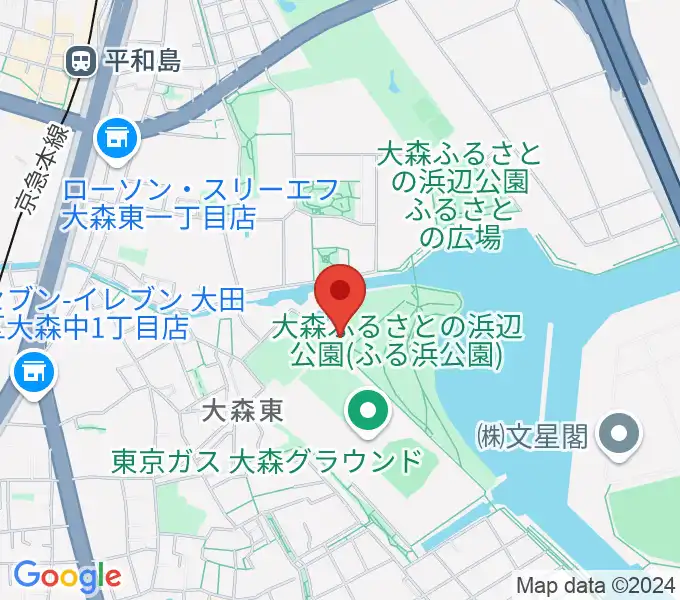 大森ふるさとの浜辺公園フットサル場の地図