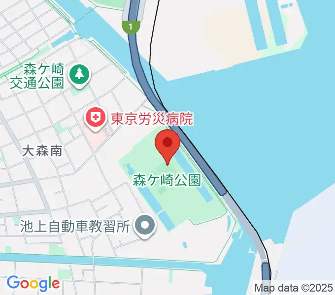 森ケ崎公園サッカー場の地図
