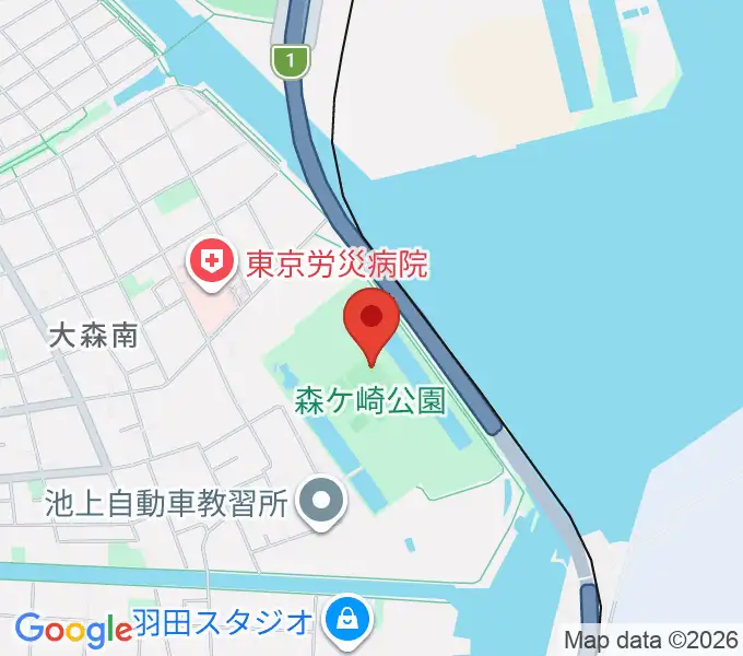 森ケ崎公園サッカー場の地図