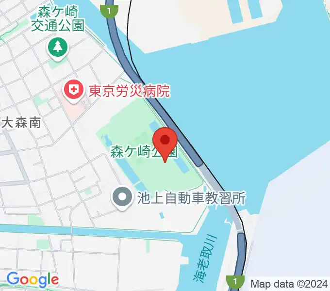 森ケ崎公園フットサル場の地図