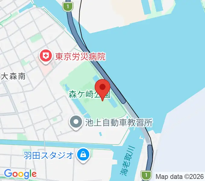 森ケ崎公園フットサル場の地図
