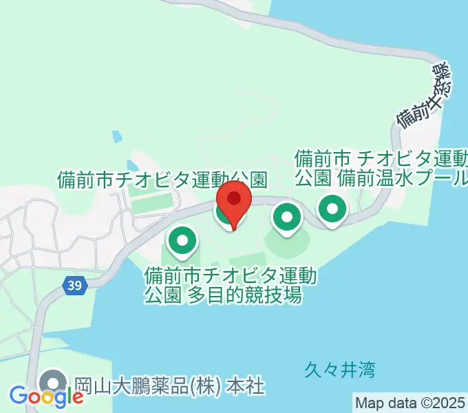備前市チオビタ運動公園体育館の地図