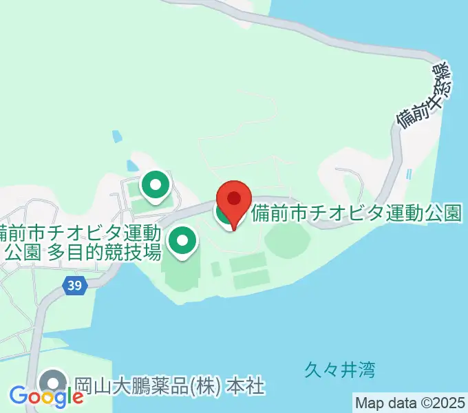 備前市チオビタ運動公園体育館の地図