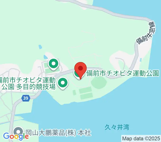備前市チオビタ運動公園体育館の地図