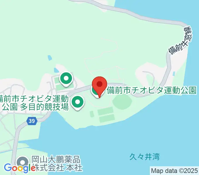 備前市チオビタ運動公園体育館の地図