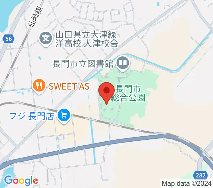 ながと総合体育館の地図