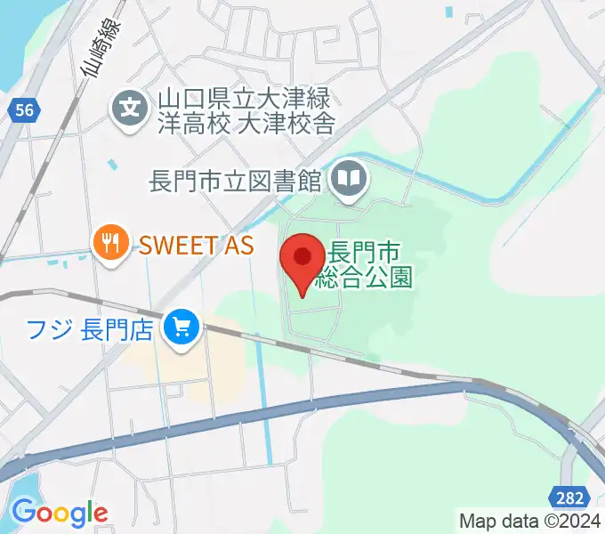 ながと総合体育館の地図