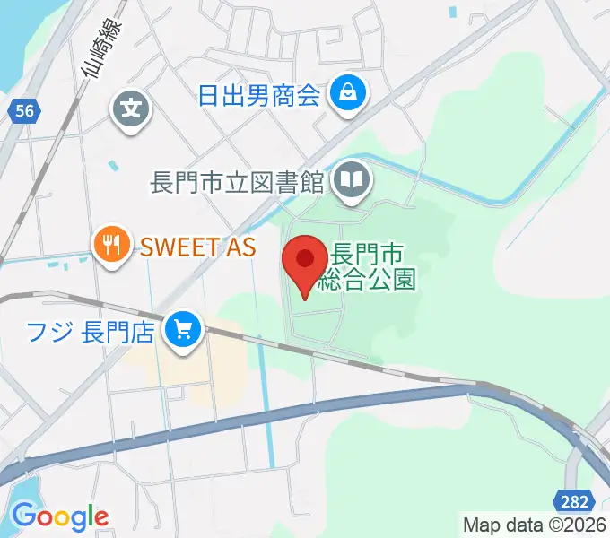 ながと総合体育館の地図