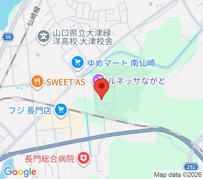 ながと総合体育館の地図