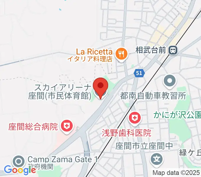 スカイアリーナ座間の地図
