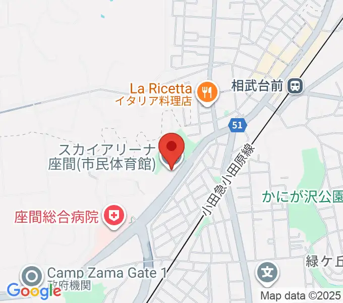 スカイアリーナ座間の地図